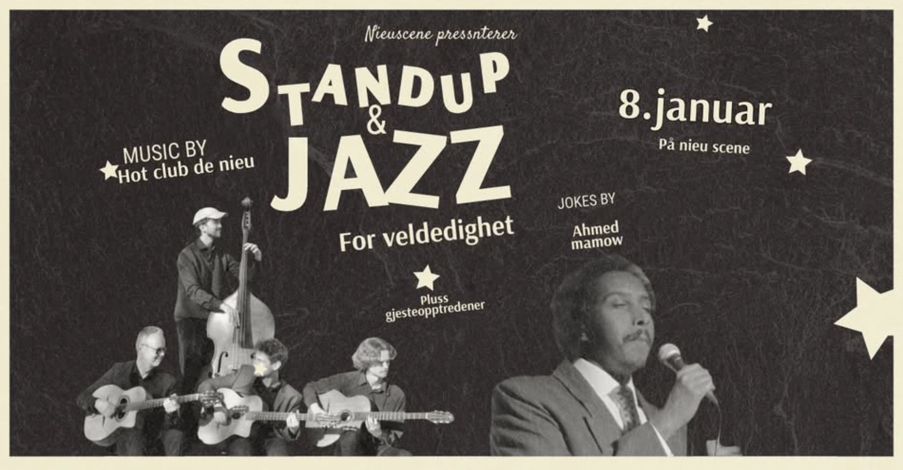 Standup og Jazz for veldedighet